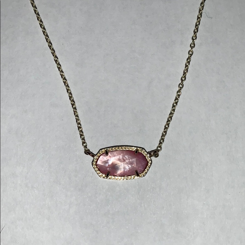 Kendra Scott Elisa gold pendant with rose quartz